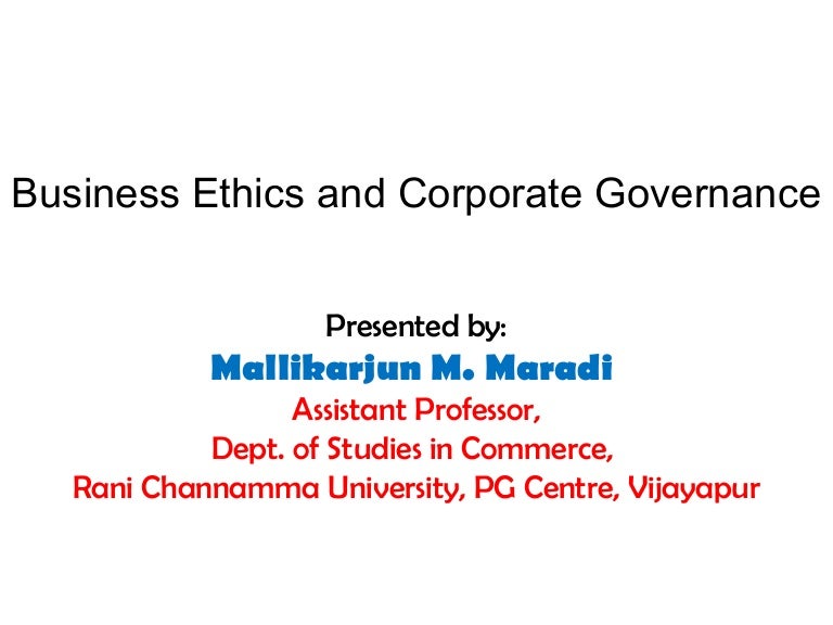 Morals and Ethics: Character and Governance